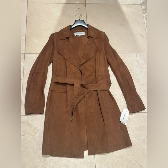 Gerard darel suede coat belted brown - Picture 2 of 3